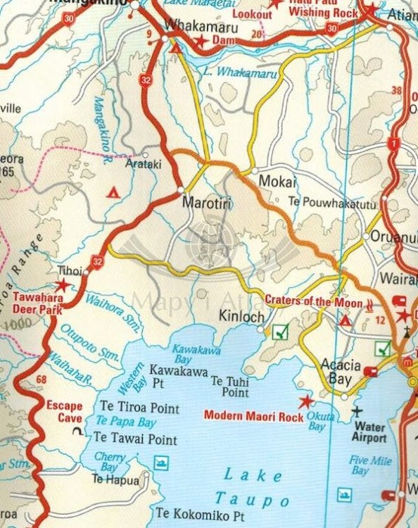 Nowa Zelandia, część północna. Wodoodporna mapa samochodowo-turystyczna wydawnictwa Reise Know-How. Fragment 2