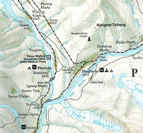 Nepal: Everest Base Camp 1:50 000. Wodoodporna mapa turystyczna wydawnictwa National Geographic. Fragment 2