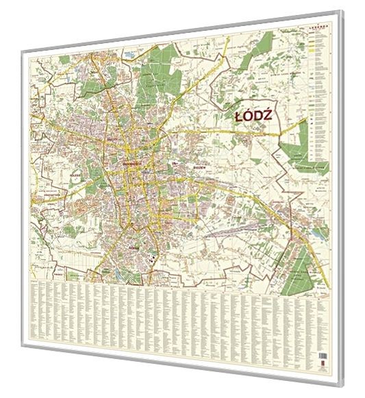 Łódź 1:20 000. Mapa / Plan miasta. Rama alu SLIM