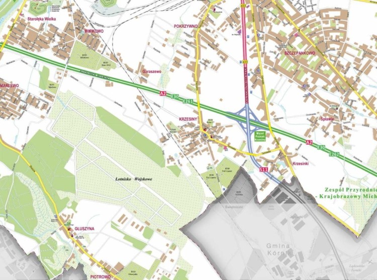 Poznań 1:16 000. Plan miasta / Mapa magnetyczna. Rama alu SLIM. Fragment 1
