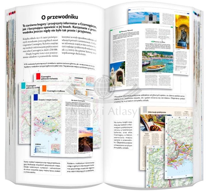Czarnogóra 3 w 1. Przewodnik, atlas i laminowana mapa samochodowo-turystyczna wydawnictwa ExpressMap. Przykładowe strony 3