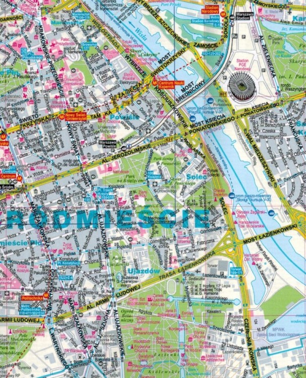 Warszawa, Łomianki, Ząbki. Foliowana mapa / Plan miasta wydawnictwa ExpressMap. Fragment 1