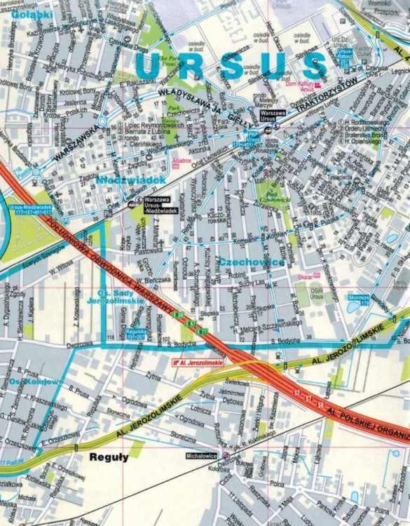 Warszawa, Łomianki, Ząbki. Foliowana mapa / Plan miasta wydawnictwa ExpressMap. Fragment 2