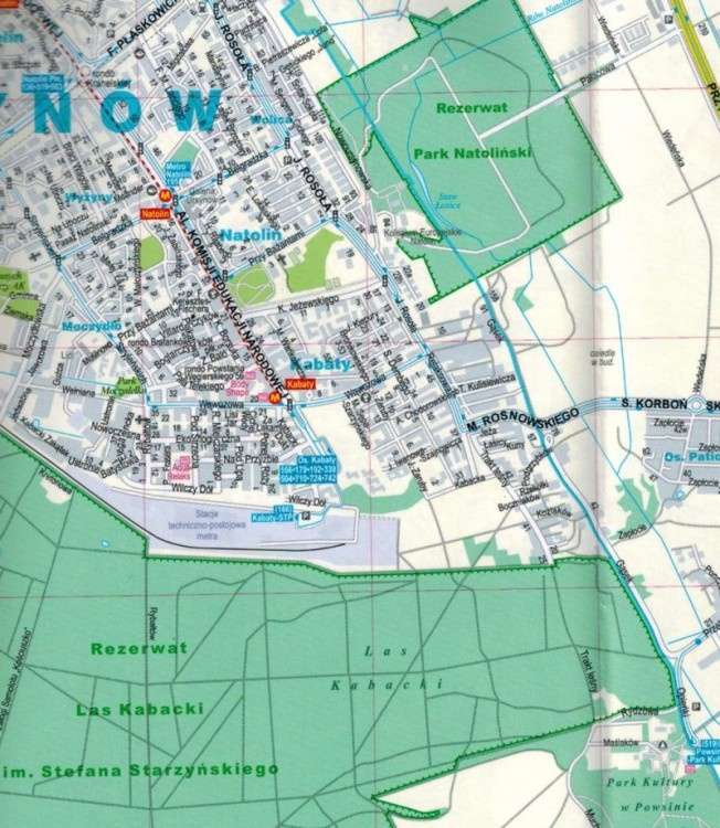 Warszawa, Łomianki, Ząbki. Foliowana mapa / Plan miasta wydawnictwa ExpressMap. Fragment 3