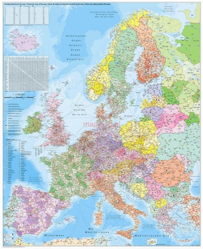 Europa 1:3 600 000. Mapa kodowa do wpinania. Rama alu SLIM
