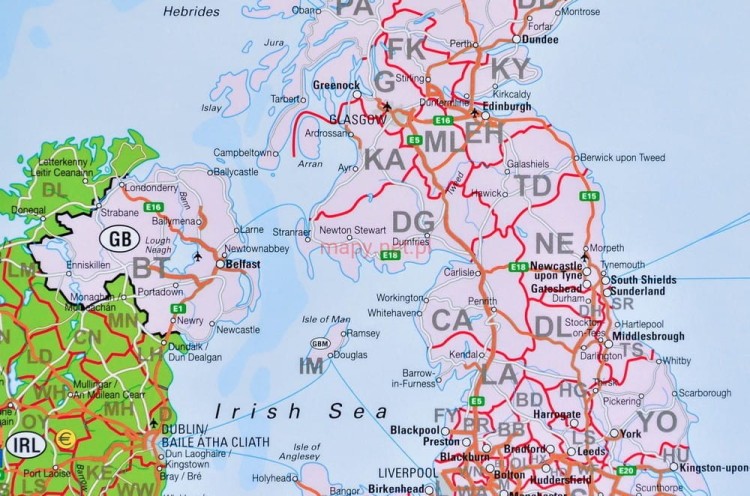 Europa 1:3 600 000. Mapa kodowa do wpinania. Rama alu SLIM. Fragment 3