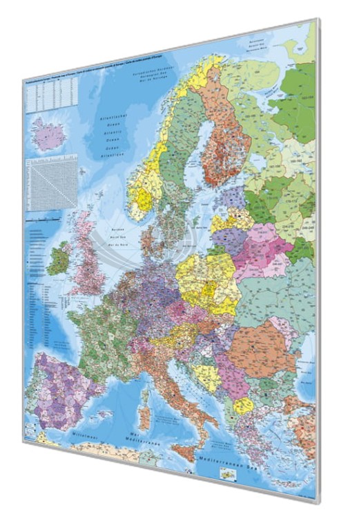 Europa 1:3 600 000. Mapa kodowa magnetyczna. Rama alu SLIM