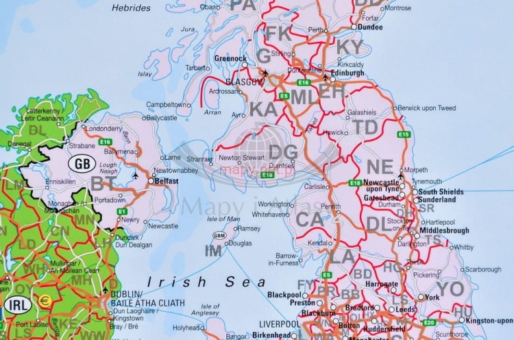 Europa 1:3 600 000. Mapa kodowa magnetyczna. Rama alu SLIM. Fragment 3