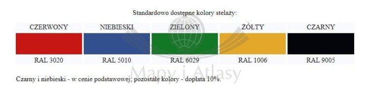 Mobilny stojak / wieszak do przechowywania i prezentacji map ściennych. Kolory stelaża
