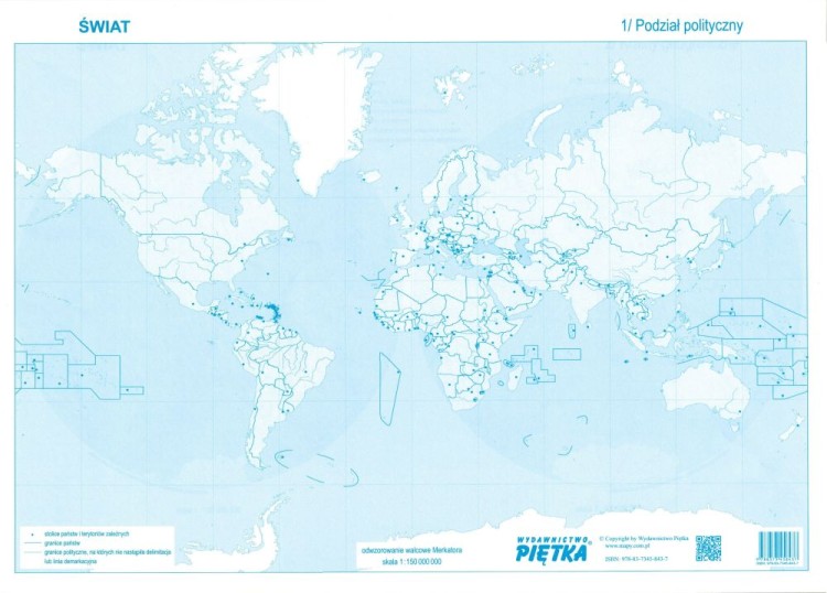 Świat. Mapy konturowe- bloczki. Mapa 1