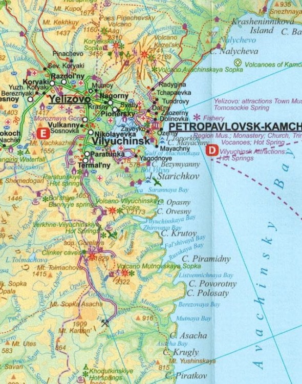 Kamczatka i wschodnia Syberia. Mapa samochodowo-turystyczna wydawnictwa ITMB. Fragment 1