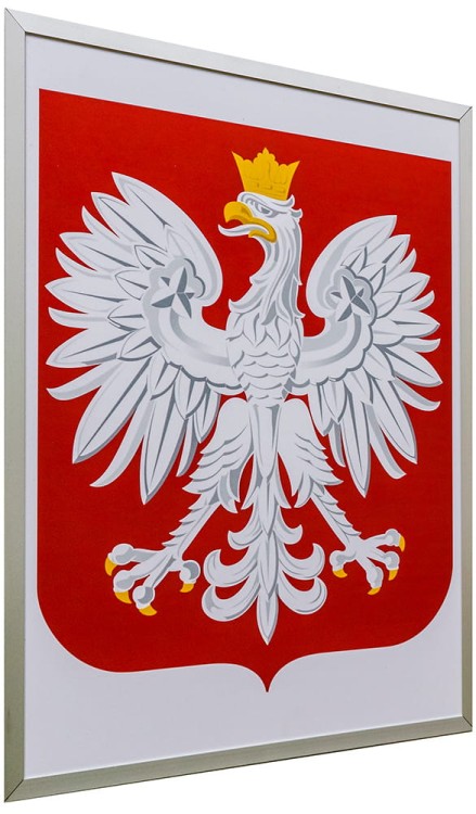 Godło Polski w ramie aluminiowej 59,4 x 84,0 cm