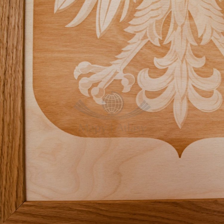 Godło Polski. Grawerowane w drewnie, 34 x 46 cm. Fragment 1