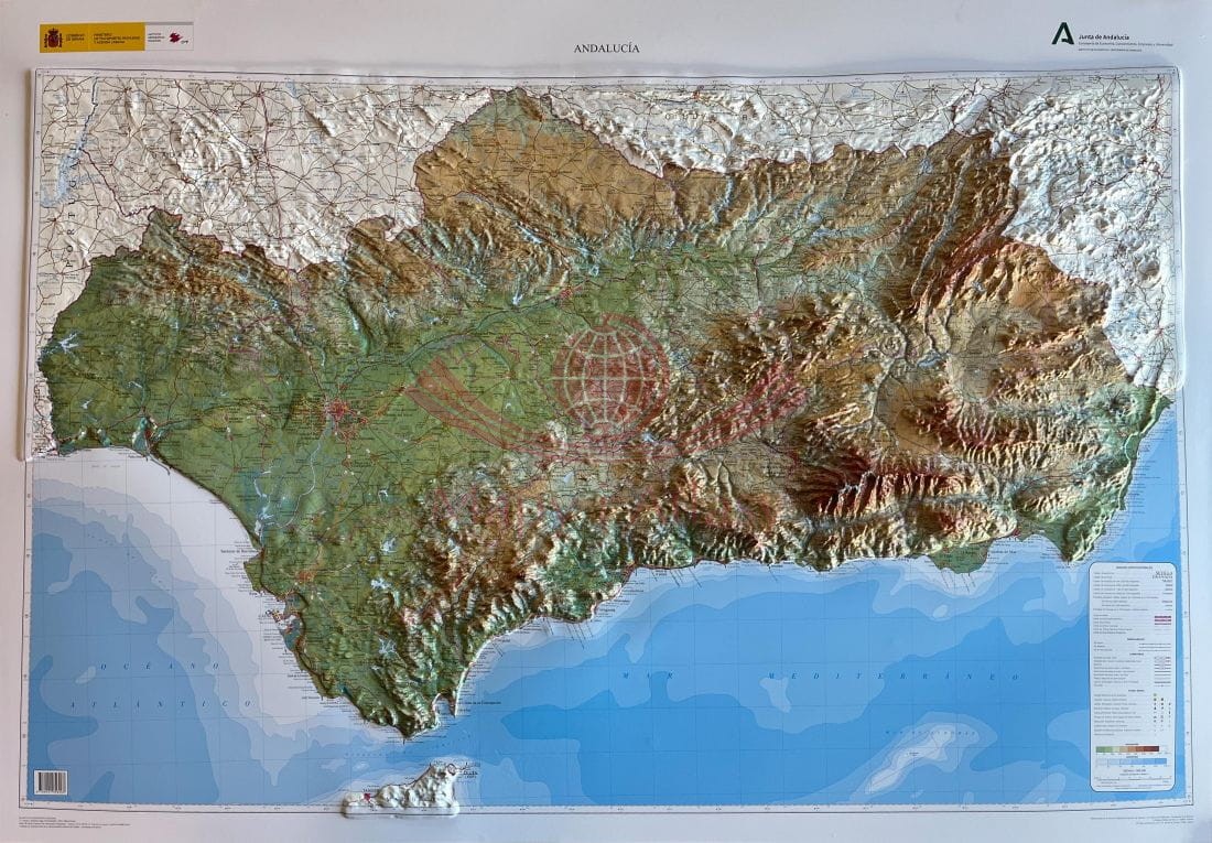Andaluzja 1:500 000. Mapa plastyczna (trójwymiarowa)
