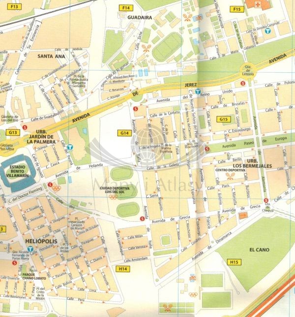 Sewilla / Sevilla 1:10 000. Mapa / plan miasta 74 wydawnictwa Michelin. Fragment 2