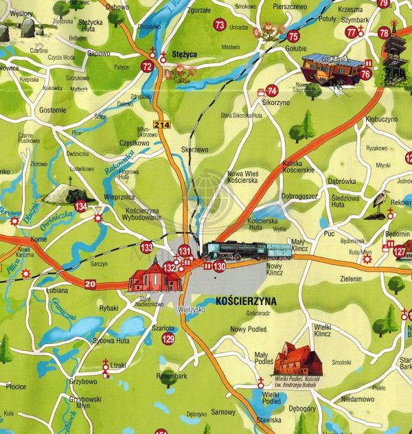 Kaszuby dla dzieci i nie tylko. Mapa turystyczna wydawnictwa Galileos. Fragment