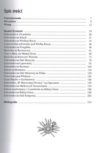 Schroniska górskie dawniej i dziś. Beskid Żywiecki wydawnictwa Logos. Spis treści