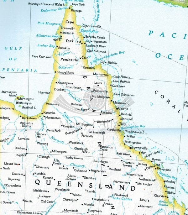 Australia i Oceania. Wodoodporna mapa turystyczne wydawnictwa National Geographic. Fragment 1
