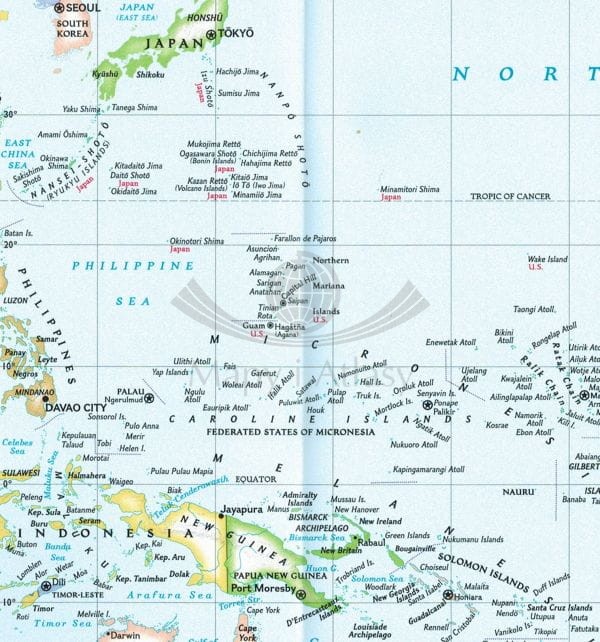 Australia i Oceania. Wodoodporna mapa turystyczne wydawnictwa National Geographic. Fragment 2