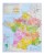 Francja 1:1 000 000. Mapa administracyjna do wpinania. Kody pocztowe. Rama alu SLIM