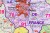 Francja 1:1 000 000. Mapa administracyjna do wpinania. Kody pocztowe. Rama alu SLIM. Fragment 2