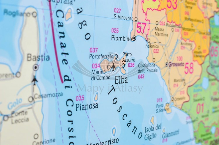 Włochy 1:1 000 000. Mapa administracyjna do wpinania. Kody pocztowe. Rama alu SLIM. Fragment 5