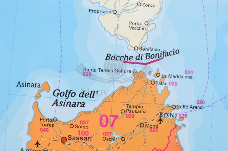 Włochy 1:1 000 000. Mapa administracyjna magnetyczna. Kody pocztowe. Rama alu SLIM. Fragment 3