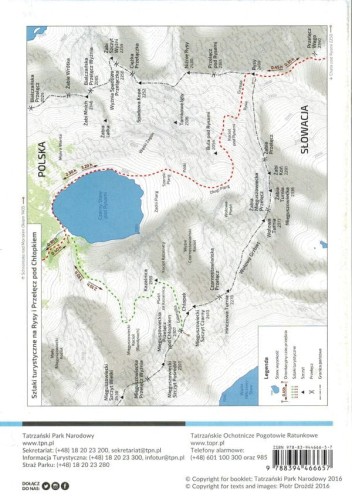 Rysy / Przełęcz pod Chłopkiem. Książeczka wydawnictwa Tatrzański Park Narodowy. Okładka - tył