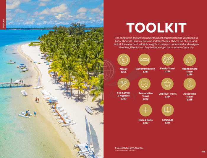 Mauritius, Reunion & Seychelles / Seszele. Przewodnik wydawnictwa Lonely Planet. Przykładowe strony 6