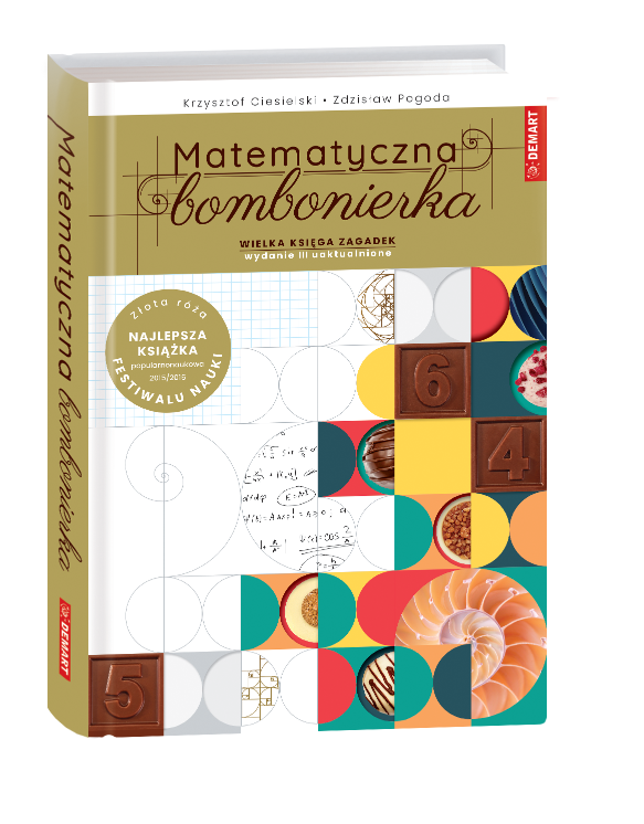 Matematyczna bombonierka. Wielka księga zagadek. Wydawnictwa Demart. Okładka