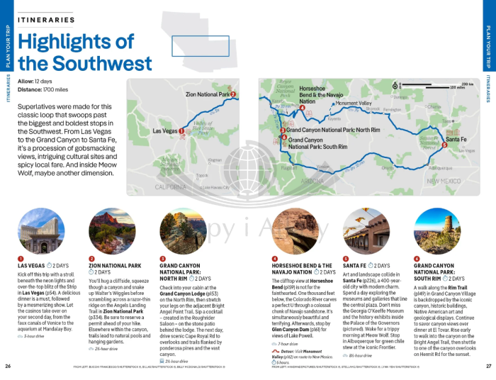 USA południowy-zachód / Southwest USA. Przewodnik wydawnictwa Lonely Planet. Przykładowe strony 5