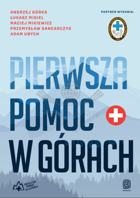 Pierwsza pomoc w górach. Wydawnictwa Bezdroża. Okładka