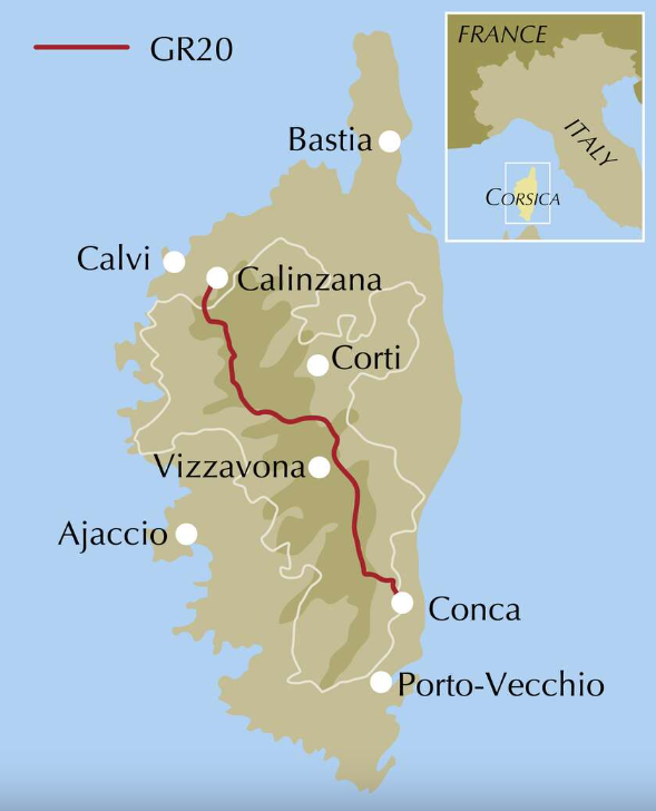 Trekking the GR20 Corsica / Korsyka. Przewodnik wydawnictwa Cicerone. Zasięg