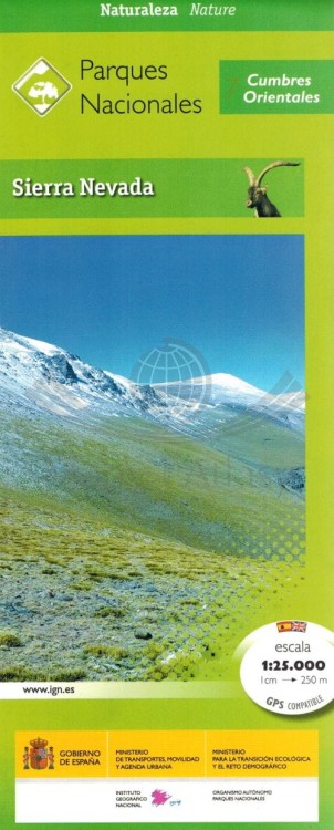 Sierra Nevada 1:25 000. Zestaw: 8 x mapa turystyczna+ przewodnik wydawnictwa IGN. Mapa7 - okładka