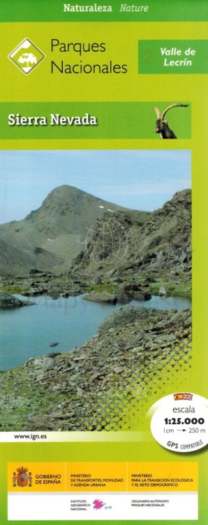Sierra Nevada 1:25 000. Zestaw: 8 x mapa turystyczna+ przewodnik wydawnictwa IGN. Mapa 2 - okładka