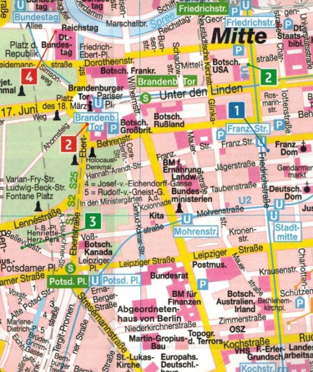 Berlin 1:10 000. Wodoodporna mapa / Plan miasta wydawnictwa Freytag & Berndt. Fragment 1