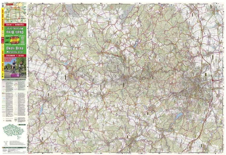 Brno. Morawski Kras / Okoli Brna, Moravsky Kras. Mapa turystyczna, rowerowa 144 wydawnictwa Shocart. Pierwsza strona