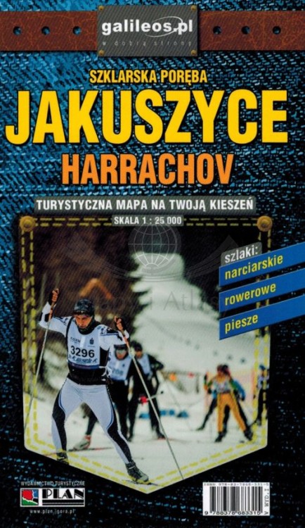 Jakuszyce, Harrachov, Szklarska Poręba. Laminowana mapa turystyczna wydawnictwa Galileos. Okładka 1