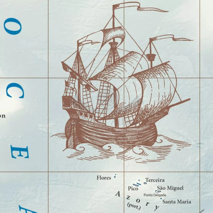 Świat 1:30 000 000. Mapa polityczna, stylizowana. Wersja do wpinania. Fragment 5