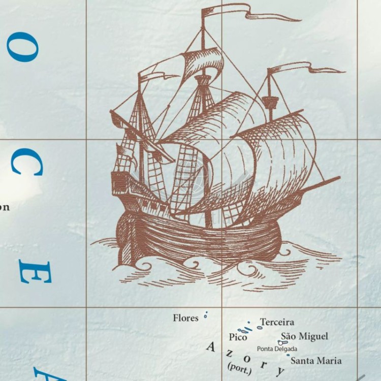 Świat 1:30 000 000. Mapa polityczna, stylizowana. Wersja magnetyczna. Fragment 5