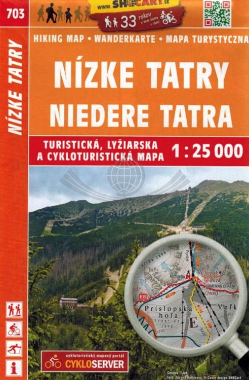 Niżne / Niskie Tatry. Mapa turystyczna 703 wydawnictwa Shocart. Okładka
