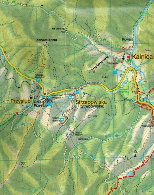 Bieszczady 1:100 000 / Bieszczadzki Park Narodowy 1:50 000. Laminowana mapa turystyczna wydawnictwa WiT. Fragment 2