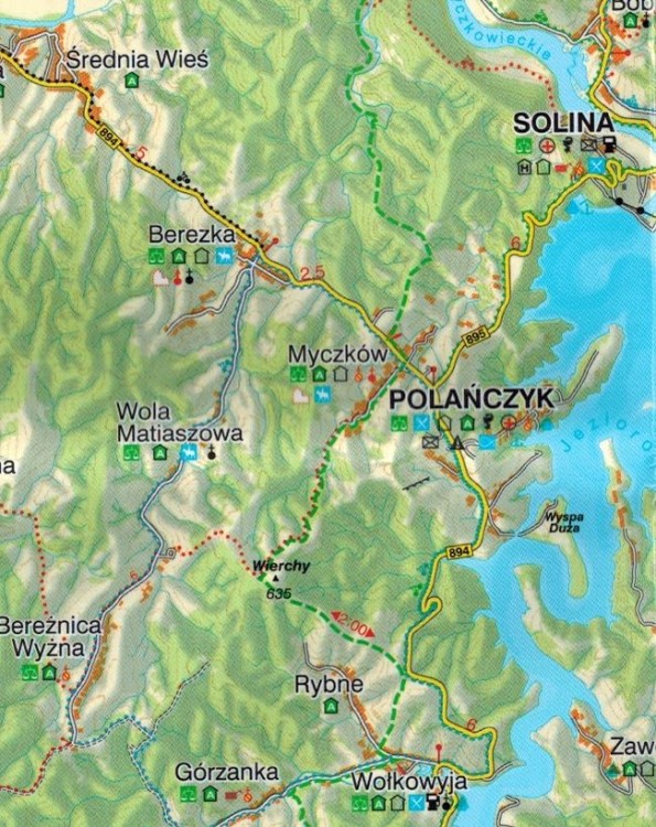 Bieszczady 1:100 000 / Bieszczadzki Park Narodowy 1:50 000. Laminowana mapa turystyczna wydawnictwa WiT. Fragment 3