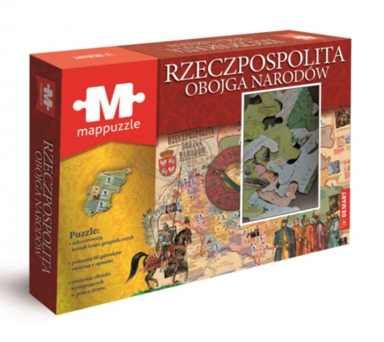 Rzeczpospolita Obojga Narodów . Mapa historyczna. Puzzle wydawnictwa Demart.