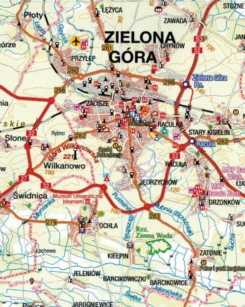 Województwo lubuskie 1:200 000. Mapa administracyjno-turystyczna wydawnictwa Sygnatura. Fragment 2