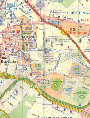 Kuala Lumpur 110 000. Mapa samochodowo-turystyczna  Plan miasta. wydawnictwa ITMB. Fragment 1