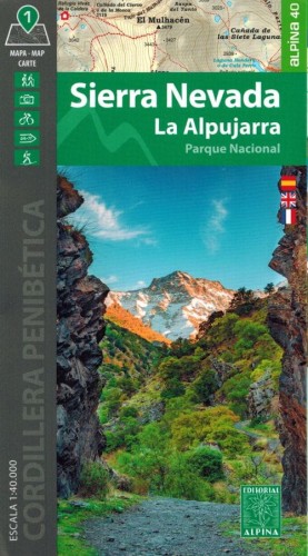 Park Narodowy Sierra Nevada, La Alpujarra. Mapa turystyczna. Okładka