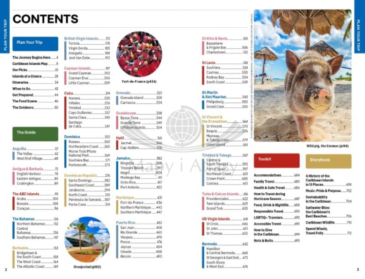 Wyspy Karaibskie. Przewodnik wydawnictwa Lonely Planet. Spis treści.