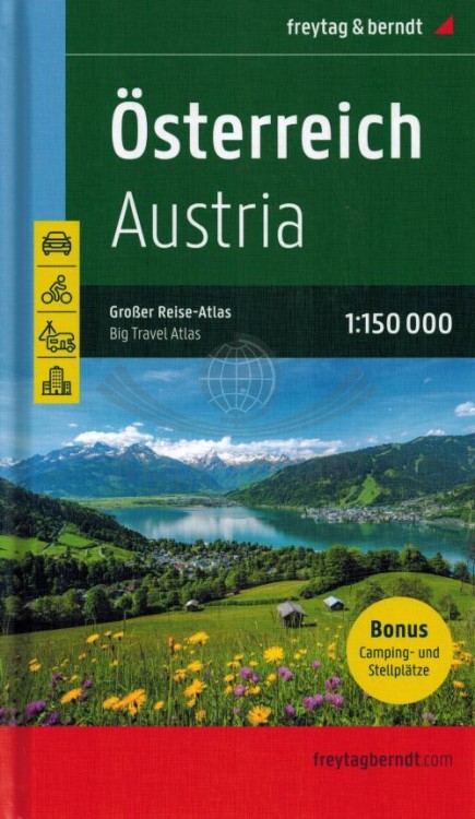 Austria 1:150 000. Atlas samochodowy wydawnictwa Freytag & Berndt. Okładka