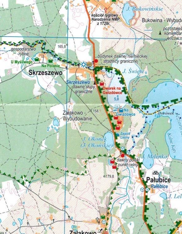 Kaszubski Park Krajobrazowy 1:50 000 / Kaszuby. Mapa turystyczna wydawnictwa Cartomedia. Fragment 2